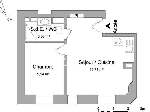 Location Appartement 2 pièces 30.84 m² - 33 BOULEVARD DE LYON Strasbourg 67000