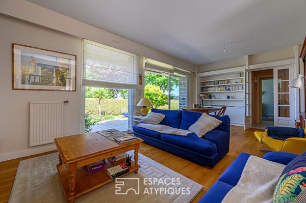 Vannes rive gauche : maison avec terrasse ouest et vue sur le port