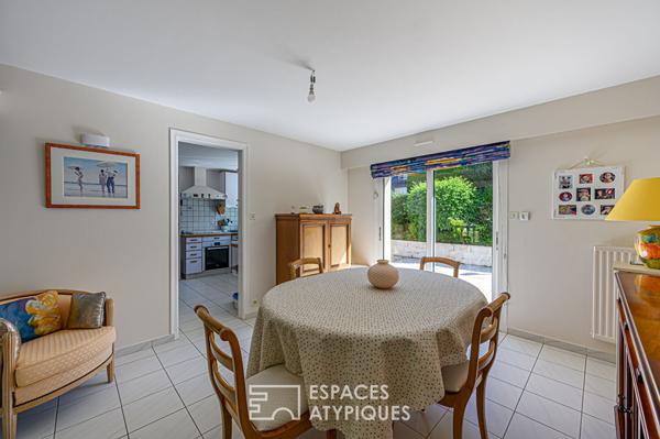 Vannes rive gauche : maison avec terrasse ouest et vue sur le port