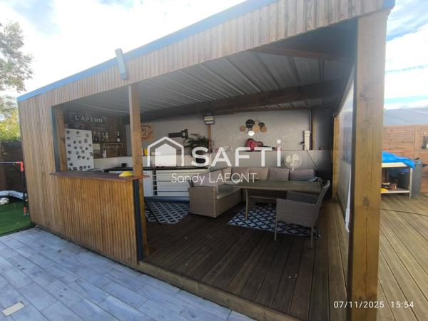 Maison 135m2 avec piscine, cuisine d'été et garage