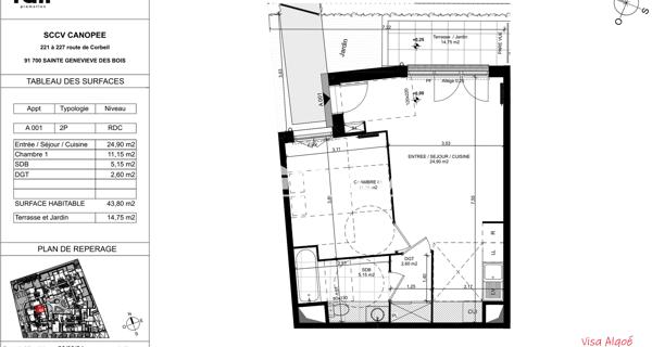 Location Appartement 2 pièces 43.8 m² - Sainte-geneviève-des-bois 91700