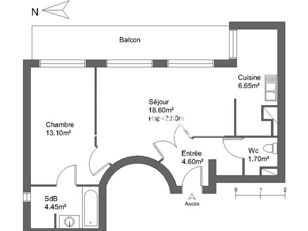 Location Appartement 2 pièces 49.1 m² - RUE BELLOT/BOULEVARD AMIRAL Le Havre 76600