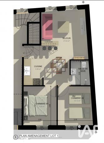Appartement à vendre 3 pièces 51 m² Moulins-lès-Metz