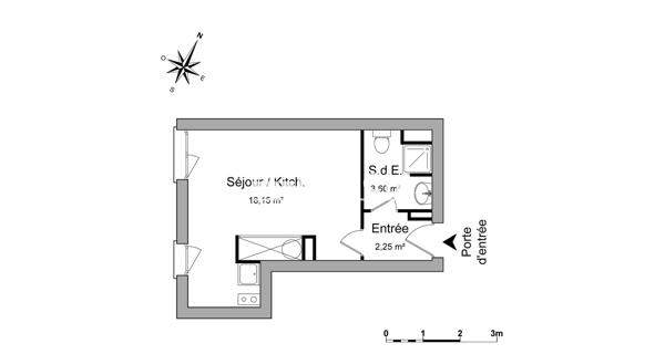 Location Studio 24 m² - Le Pontet 84130