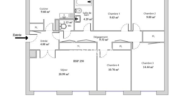Location Appartement 5 pièces 94.31 m² - L'arbresle 69210