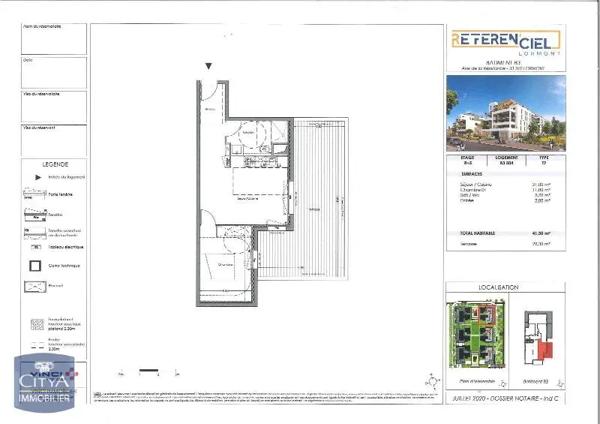 Appartement à louer 2 pièces 41.3m²