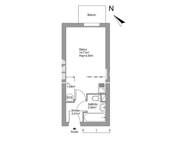 Location Studio meublé 21 m² - 9 RUE DE L'AQUEDUC Toulouse 31500