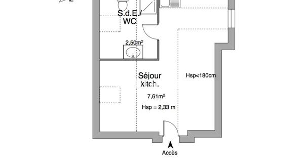Location Studio meublé 10.11 m² - Marly-le-roi 78160