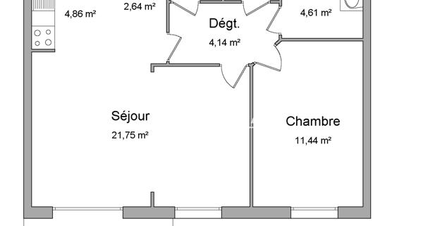 Location Appartement 2 pièces 52.94 m² - Pierrelaye 95480