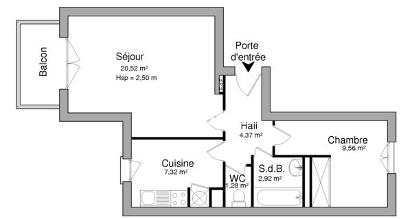 Location Appartement 2 pièces 45.97 m² - Rueil-malmaison 92500