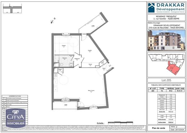 Appartement à vendre 3 pièces 84.33m² Dieppe (76200)