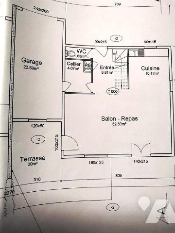 BRIOUZE: Maison construite en 2009, 3 chambres, garage, terrain