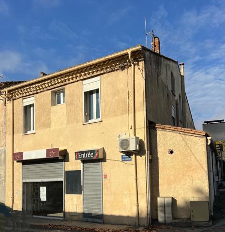 Carcassonne (11000) LEZIGNAN CORBIERES - IMMEUBLE = MAISON D'HABITATION AVEC 3 LOCAUX COMMERCIAUX EN RDC