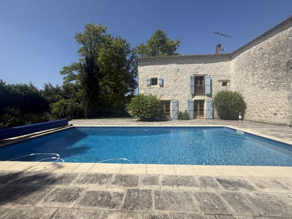 Montaigu-de-Quercy (82150) MONTAIGU DE QUERCY. Ensemble en pierre avec piscine, 13 hectares, jolie vues Tarn et Garonne