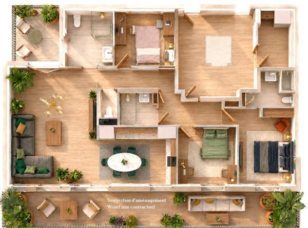 Vente appartement T4 dernier étage avec terrasse et vue mer, Perros-Guirec (22700)