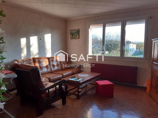 Maison sur sous-sol, trois chambres sur 10 ares 55