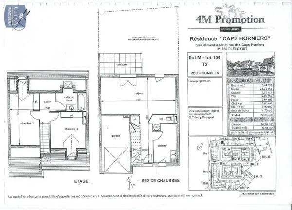 Maison à louer 3 pièces 72.34m² Pleurtuit (35730)