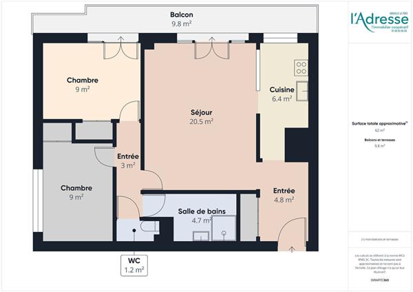 APPARTEMENT JOINVILLE LE PONT 61.91M²