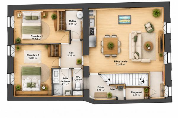 ROCHEFORT ? SUPERBE T3 DE 77,74 M² ? PRESTATIONS HAUT DE GAMME !