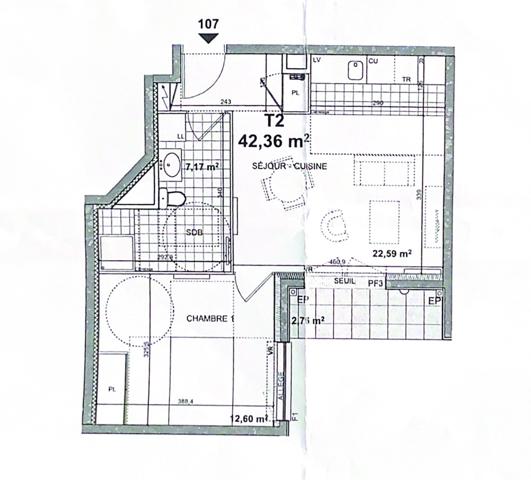 Rez-de-jardin 2 pièces dans l'éco-quartier de Vilgénis