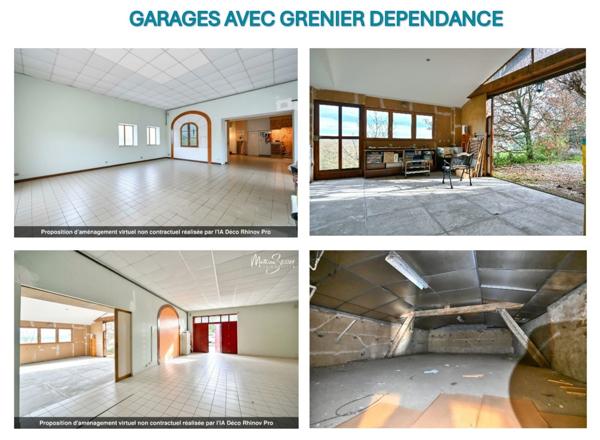 THURINS - Propriété avec terrain, dépendance et garages en limite de zone agricole