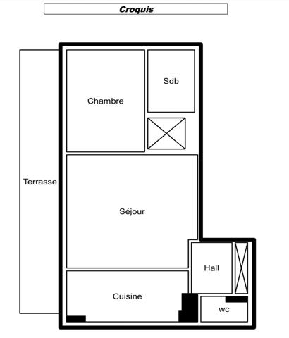 Le Cannet : 2 pièces de 42 m2 à rénover dans résidence sécurisée avec piscine