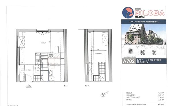 DIJON CHICAGO: APPARTEMENT DUPLEX 1 CHAMBRE - PARKING