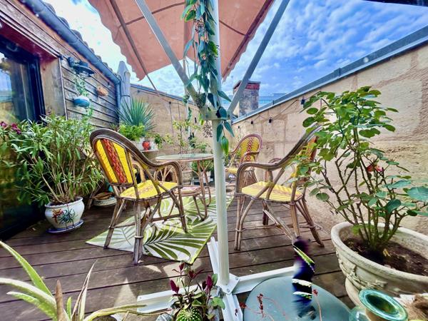 bdx centre,duplex, traversant,calme,lumieux,terrasse