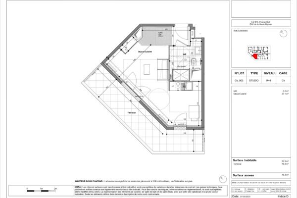 Louer appartement 1 pièce de 32 m²
