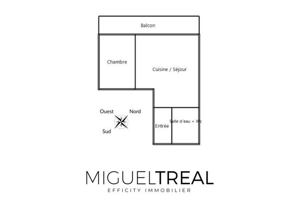 Appartement 2 pièces - 23 m²