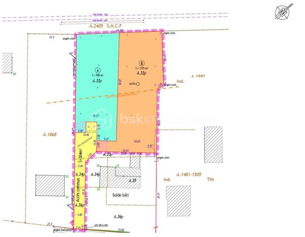 Terrain de 900 m²