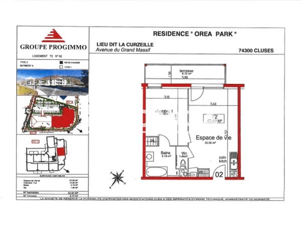 Location Appartement 2 pièces 42.6 m² - LIEU DIT LA CURZEILLE Cluses 74300