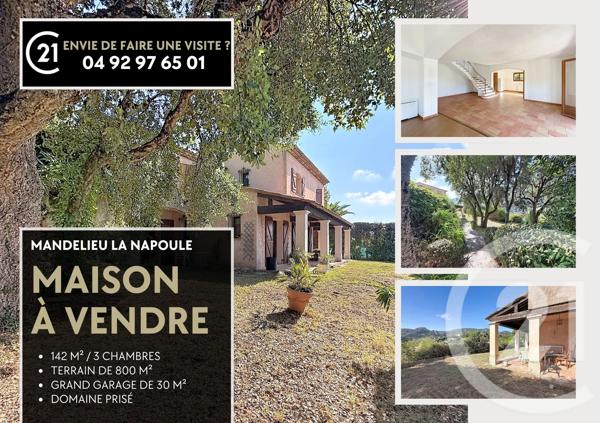Maison à vendre  5 pièces - 142,48 m 2   MANDELIEU LA NAPOULE  - 06