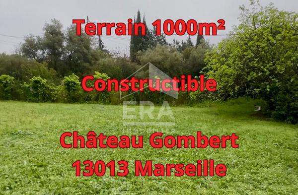 Terrain Marseille 1000 m2 constructible chateau gombert calme