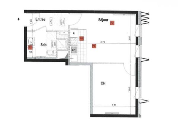 Appartement à vendre 2 pièces 37,55 m² Paris 19
