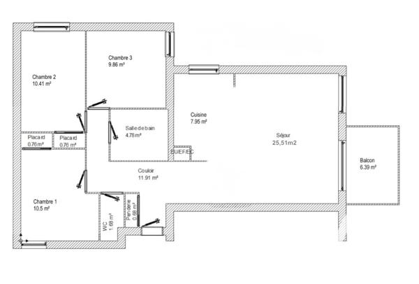 Appartement à vendre 4 pièces 81 m² Châtenay-Malabry