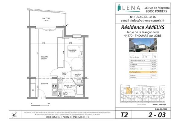 Louer appartement 2 pièces de 46 m²