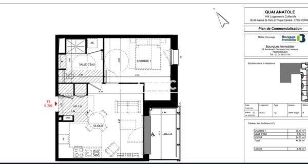 Location Appartement 2 pièces 44.98 m² - Vernon 27200