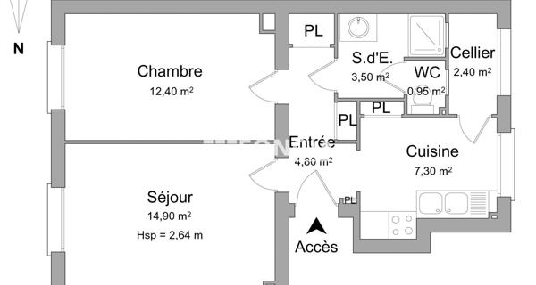 Location Appartement 2 pièces 46.25 m² - Le Havre 76600
