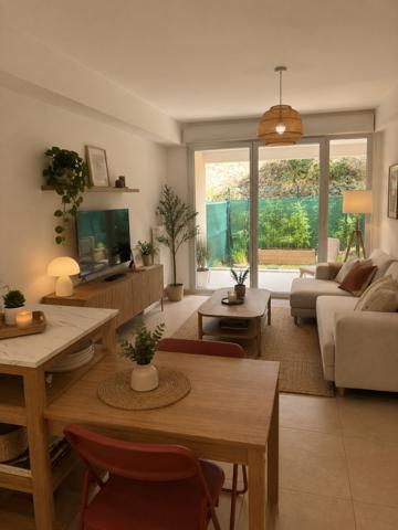 T2 récent avec terrasse, jardin et double stationnement