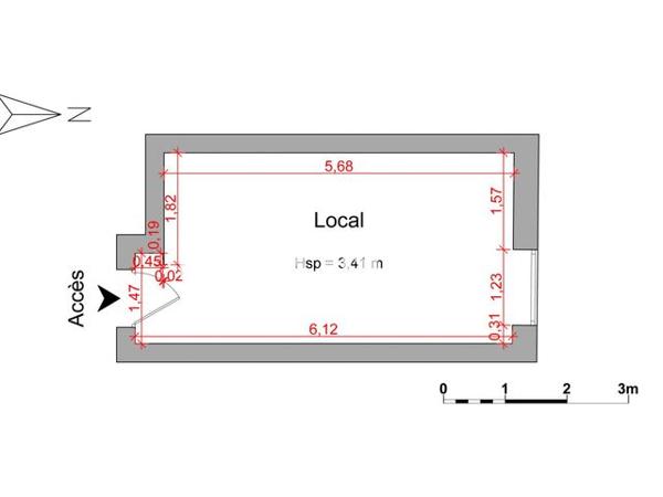 Location Local commercial 1 pièce 18.3 m² - 17 RUE HOTEL DES POSTES Nice 06000