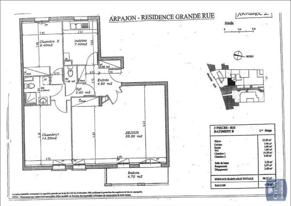 Appartement à louer 3 pièces 81m²
