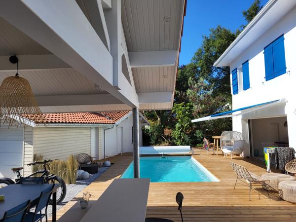 Capbreton (40130) Maison T6 CAPBRETON quartier BOUHEBEN 130m² + T1 de 23m² + garage 16m² + Pool House 15m²