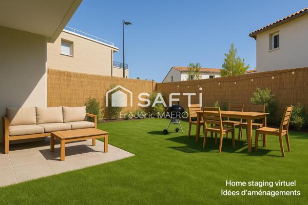 Rez de jardin actuellement loué, résidence récente au Clos de la Mathe