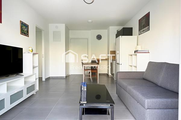 Rez de jardin actuellement loué, résidence récente au Clos de la Mathe