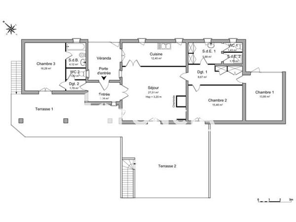 Location Maison 4 pièces 116.29 m² - DOMAINE CHANTEPERDRIX Allex 26400