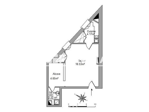 Location Studio 29.6 m² - 2A RUE EMERIC DAVID Aix-en-provence 13100