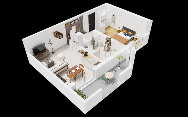 Appartement à vendre    1 pièce •  La Rochelle