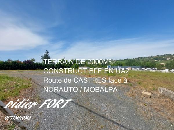 TERRAIN COMMERCIAL CONSTRUCTIBLE UA2 DE 2000M² SUR PUYGOUZON