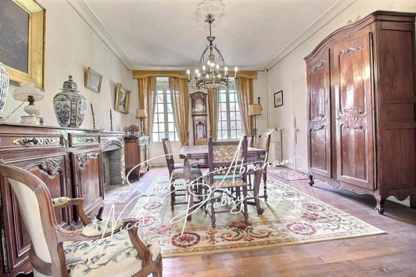 Maison bourgeoise avec sous-sol, jardin et parc boisé